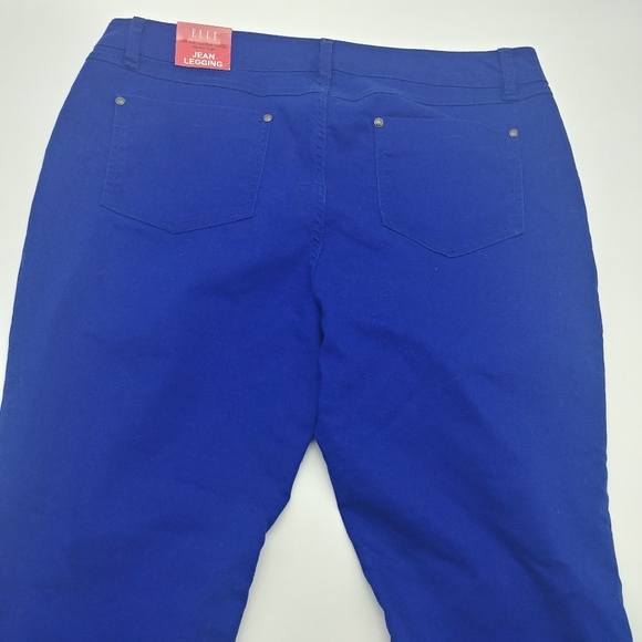 NWT 《 Elle 》 Womens Y2K Low Rise Bright Cobalt Blue Skinny Jeans Legging [16] - Picture 5 of 11
